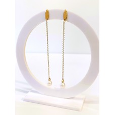 Σκουλαρίκια σε Κίτρινο Χρυσό 9Κ με μαργαριτάρι (μέρος σετ) (E321)